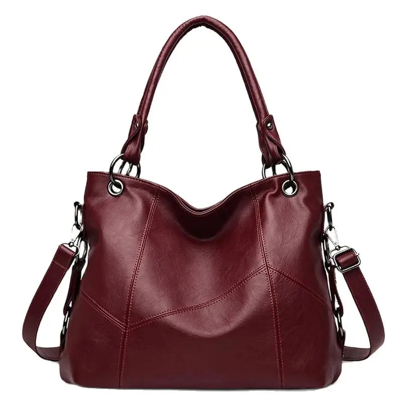Slouchy Leather 2 way bag-Top Handles + Detachable Strap