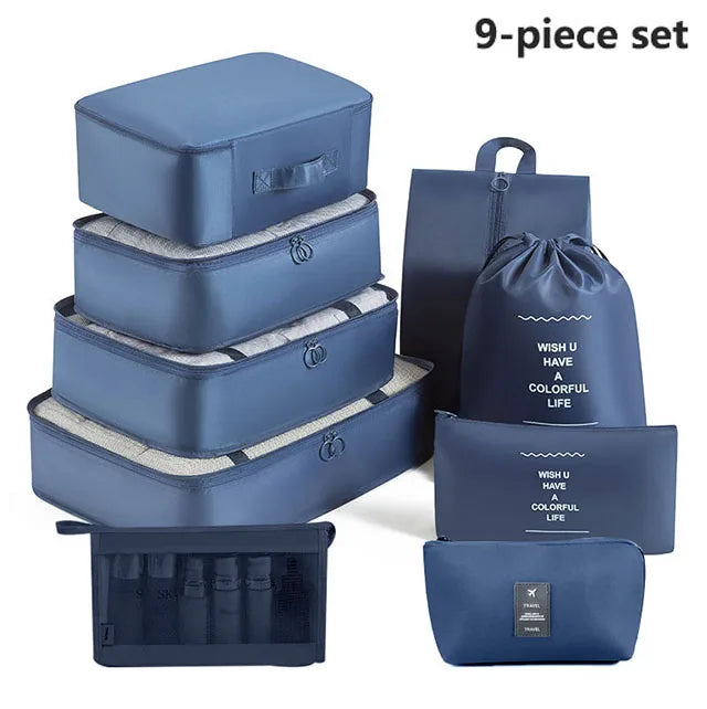Travel Storage Bags Set – Clothes, Toiletries & Shoes Packing Organisers