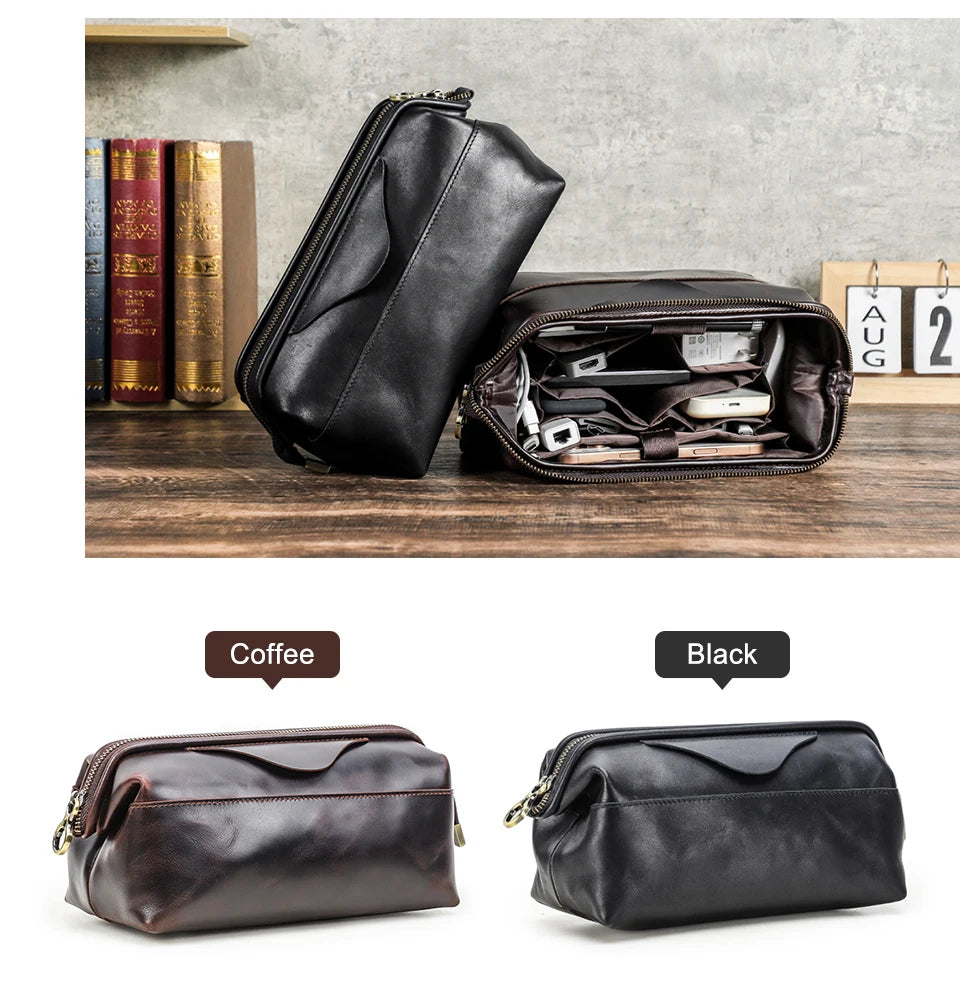 Northbound Travel Tech Clutch — Genuine Leather Cable & Accessory Organiser