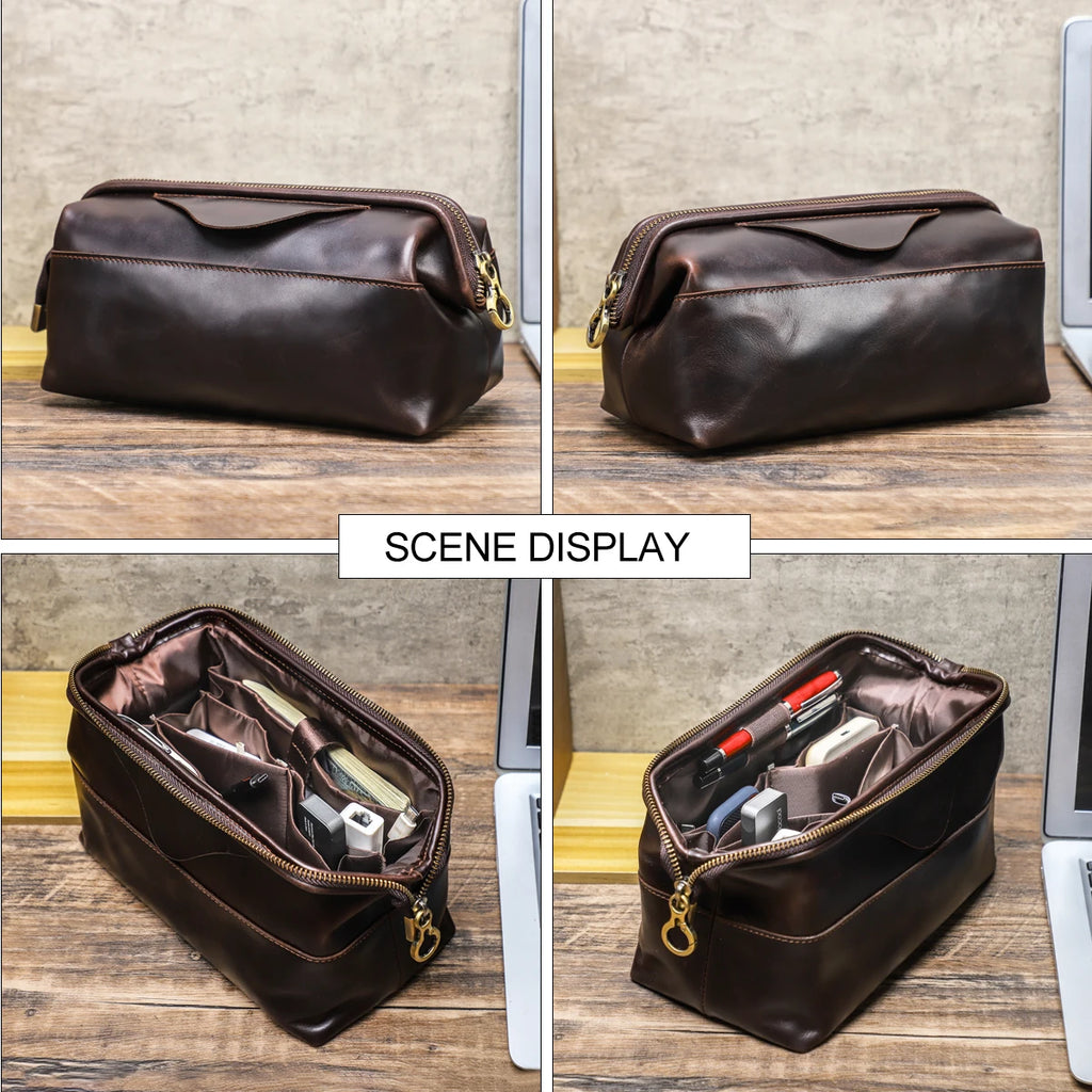 Northbound Travel Tech Clutch — Genuine Leather Cable & Accessory Organiser