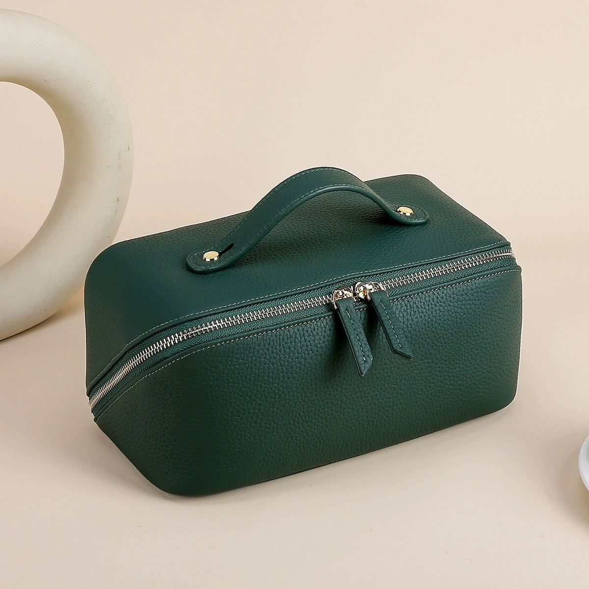 Genuine Leather Travel Cosmetic Bag