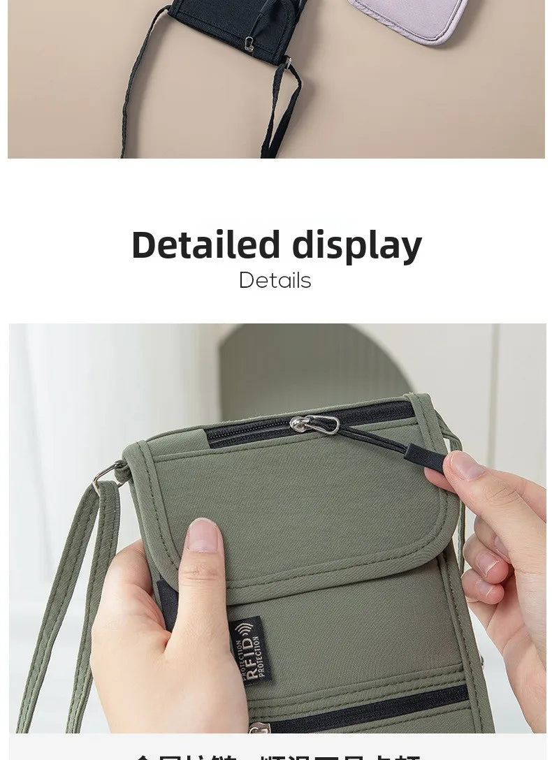 Portable Passport & ID Card Holder with Lanyard – Travel Crossbody Organiser