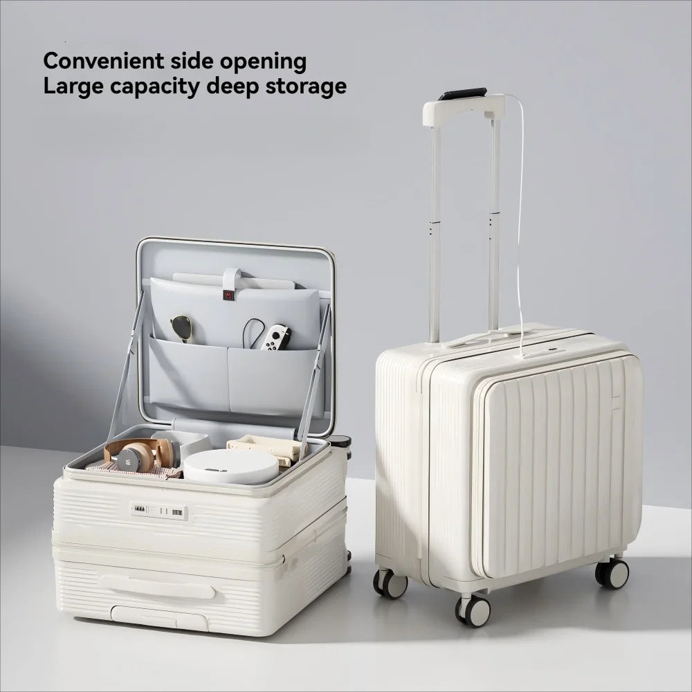 18" Cabin Suitcase with Deep Front Compartment — Unisex Boarding Bag