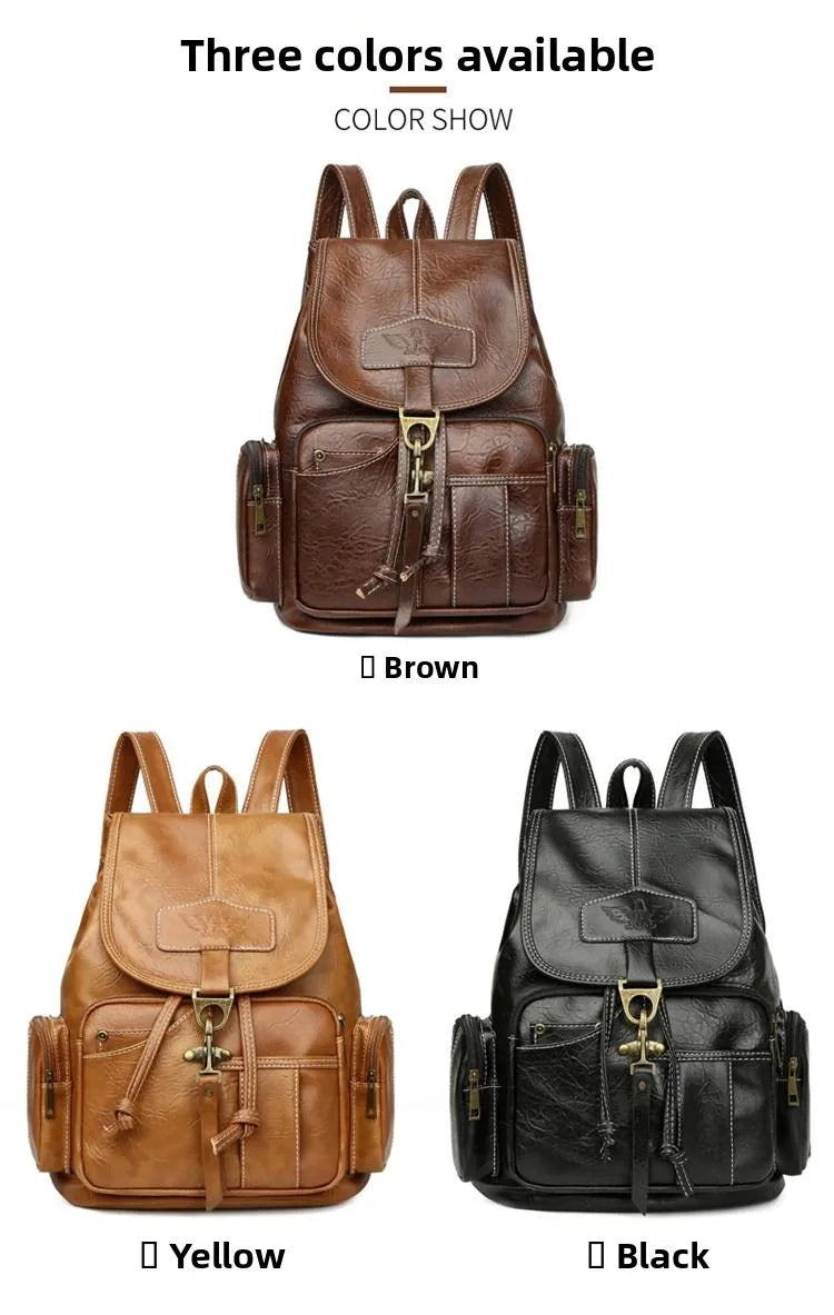 Retro Casual Travel Backpack — Waterproof Foldable Polyester Rucksack