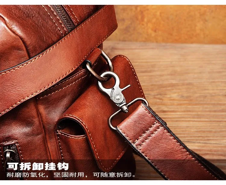 Men's Vegetable-Tanned Leather Travel Bag