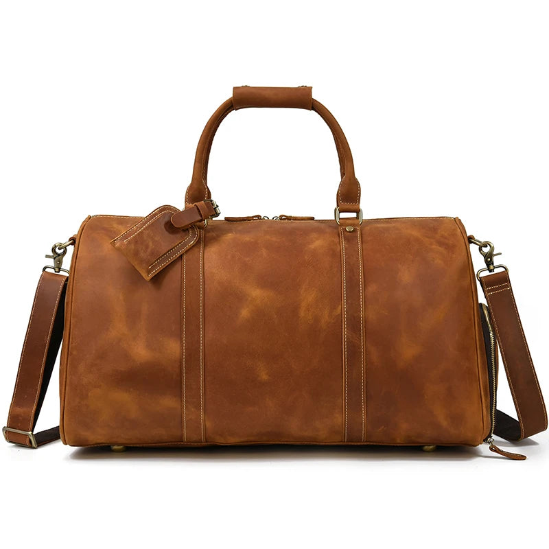 Men's Genuine Leather Duffle Bag
