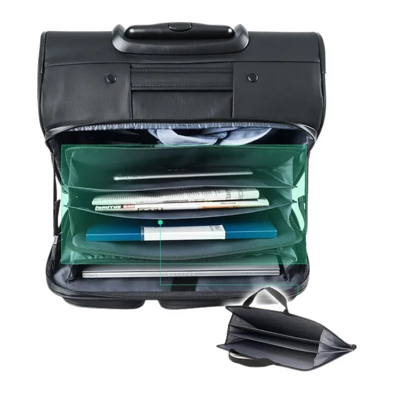 Business Trolley Suitcase — Waterproof 15.6" Laptop Luggage