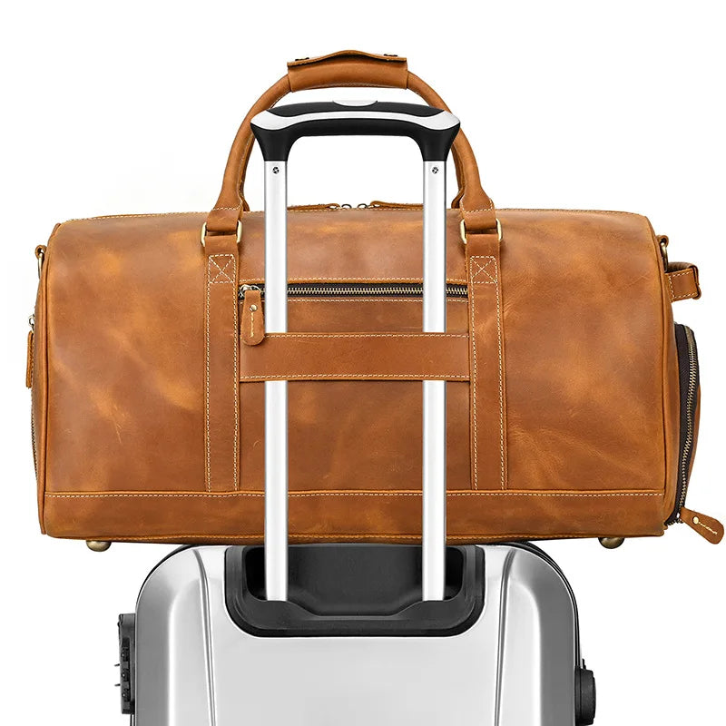 Men's Genuine Leather Duffle Bag
