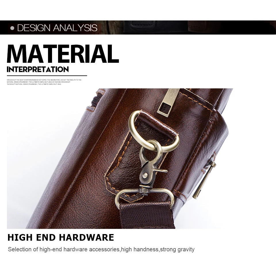 Men's Genuine Leather Briefcase – Laptop & Office Shoulder Bag
