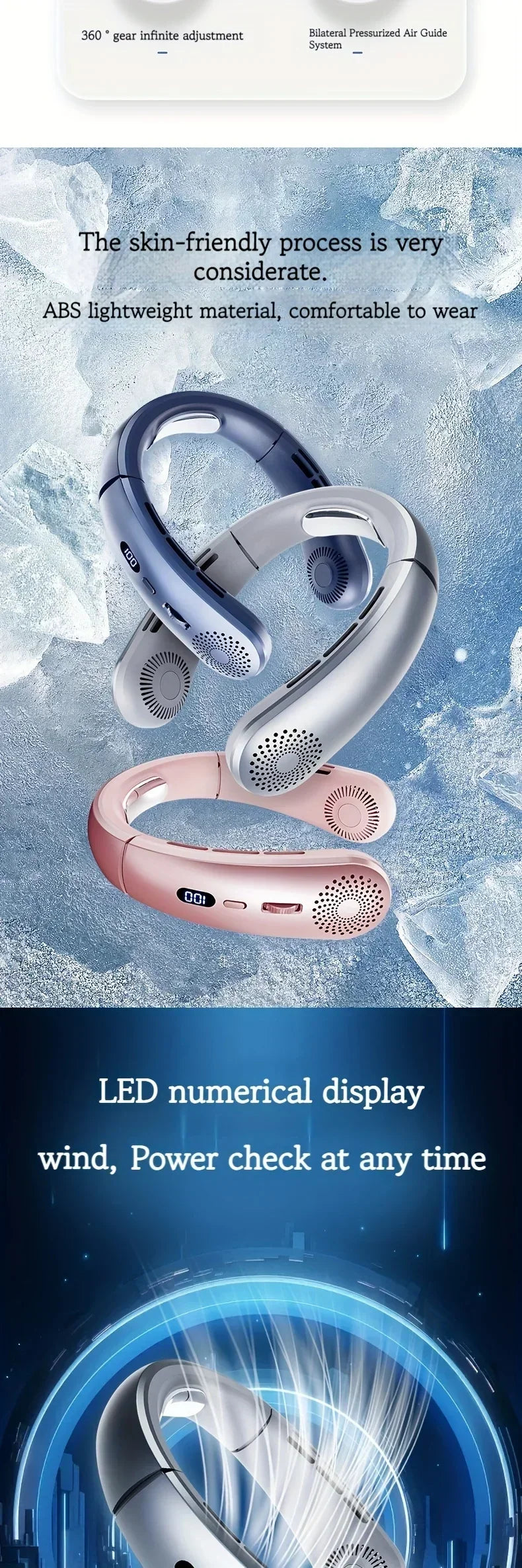 Northbound Wearable Neck Fan — Hands-Free 5-Speed Portable Cooling Fan