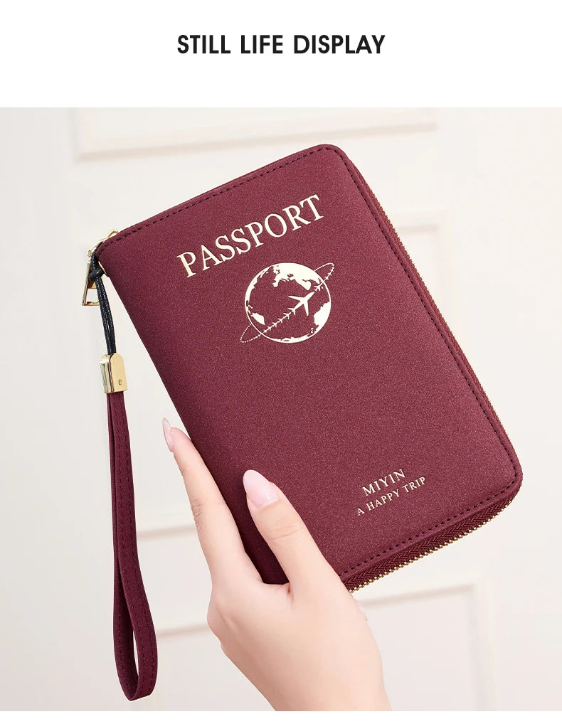 RFID Anti-Theft Zipped Passport Holder & Travel Organiser – Unisex