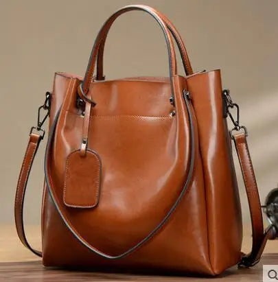 Women's Slouchy Waxed Leather Convertible Shoulder Bag