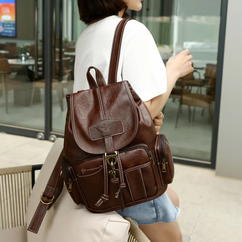 Retro Casual Travel Backpack — Waterproof Foldable Polyester Rucksack