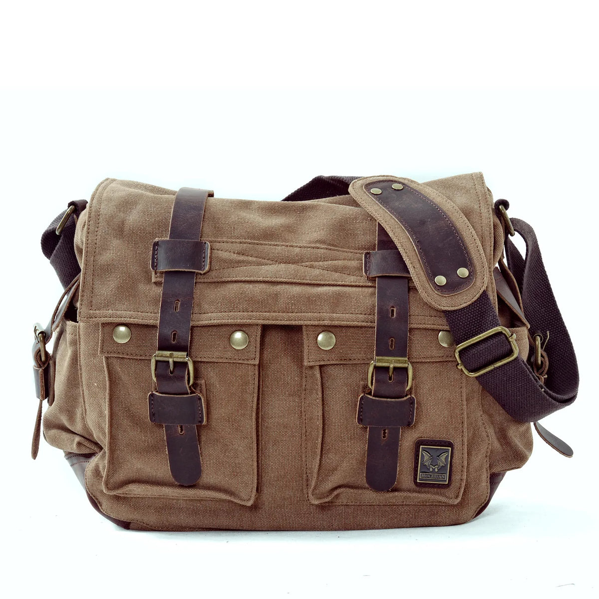 Vintage Canvas & Leather Messenger Bag