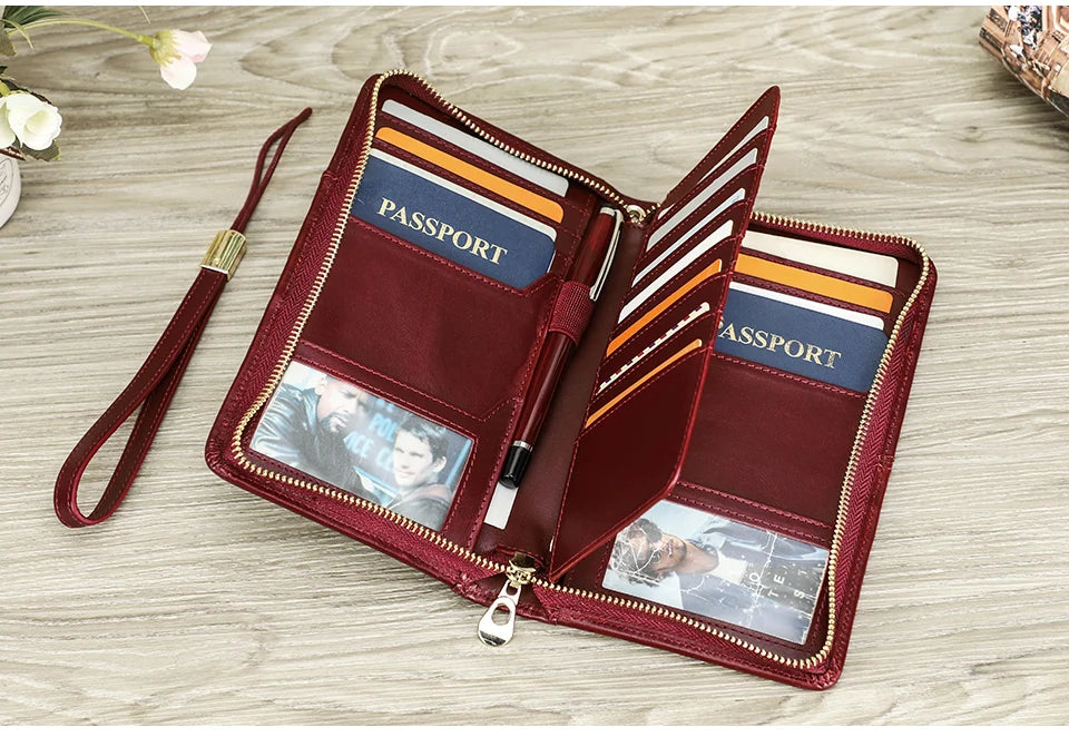 Leather Family Passport Clutch