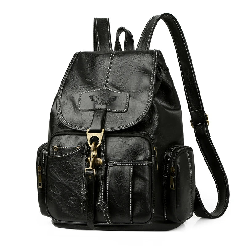 Retro Casual Travel Backpack — Waterproof Foldable Polyester Rucksack