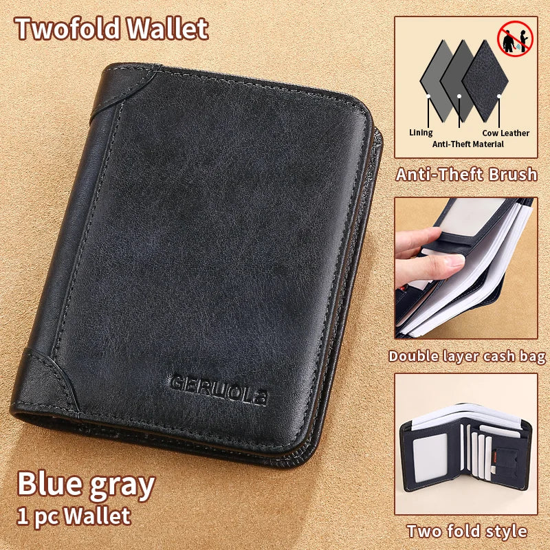 Slim RFID Leather Wallet – Bifold or Trifold