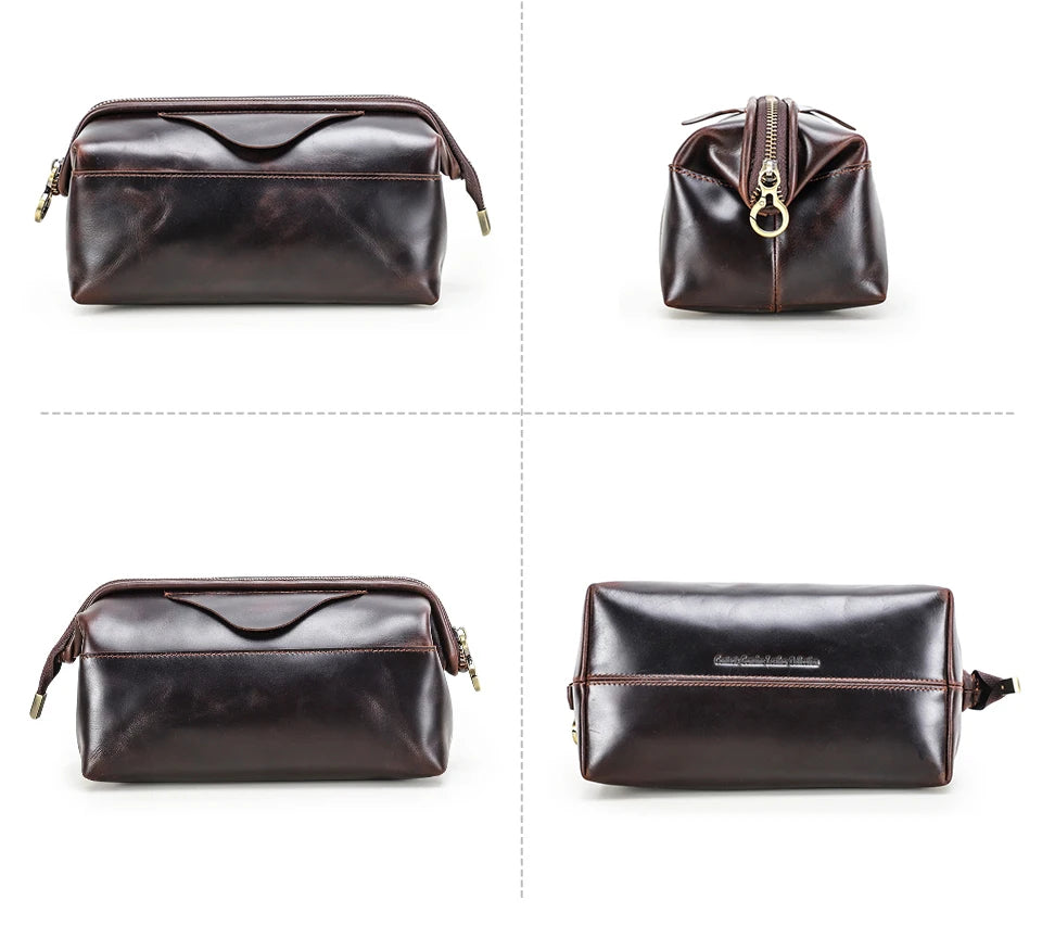 Northbound Travel Tech Clutch — Genuine Leather Cable & Accessory Organiser