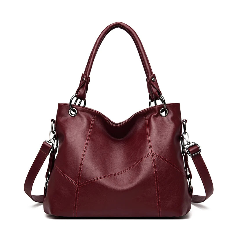 Slouchy Leather 2 way bag-Top Handles + Detachable Strap