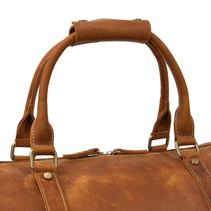 Men's Genuine Leather Duffle Bag