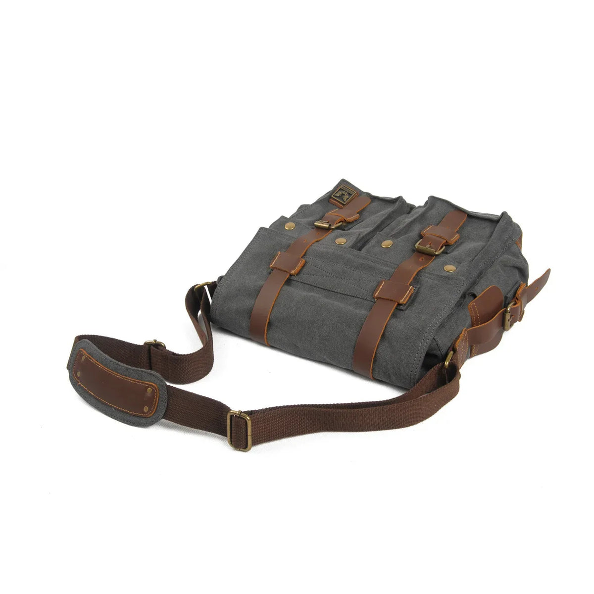 Vintage Canvas & Leather Messenger Bag