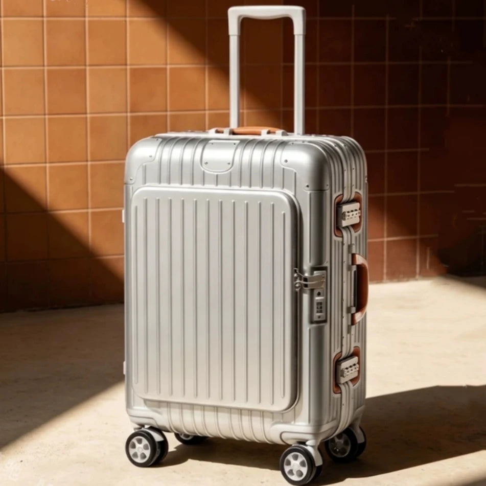 Carry-On Suitcase with Front Pocket — TSA Lock Rolling Luggage 20/24/28"
