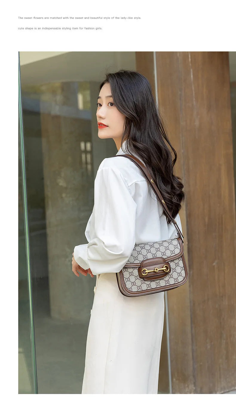 Women's Genuine Leather Saddle Bag – Crossbody Shoulder Bag