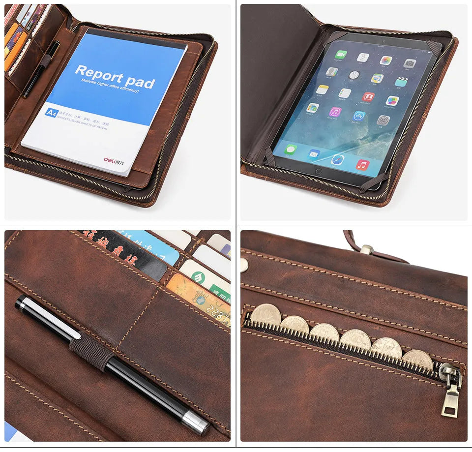 Northbound Leather Portfolio Briefcase — Document Organiser & Travel Folio