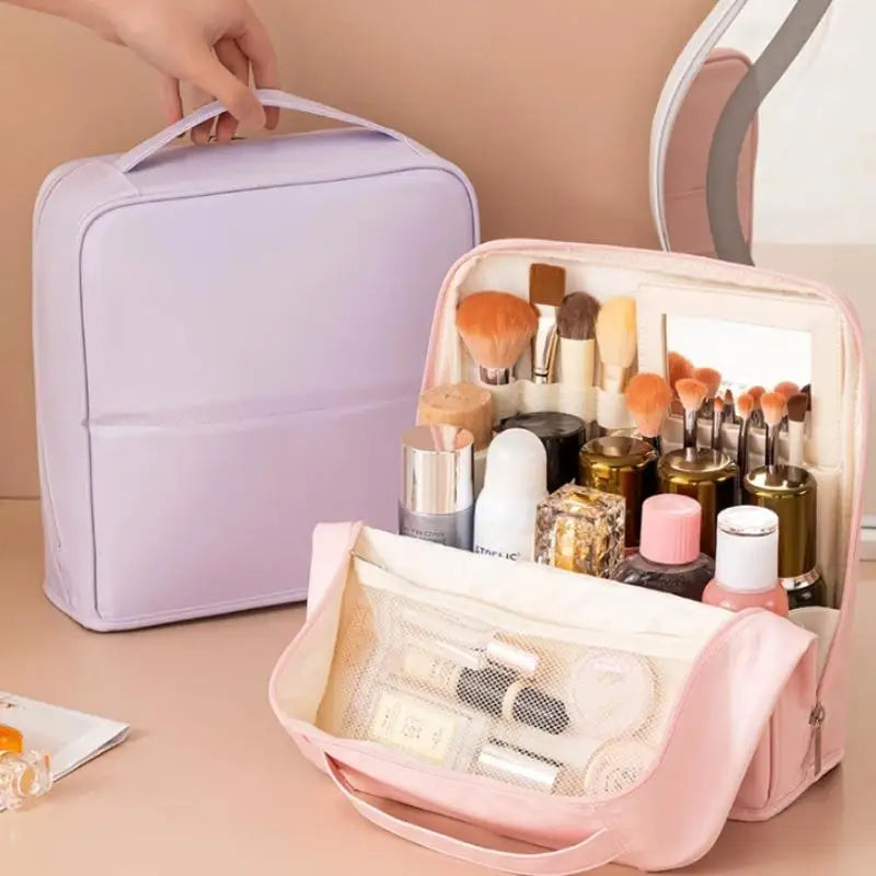 Upright Waterproof Cosmetic Organiser with Mirror