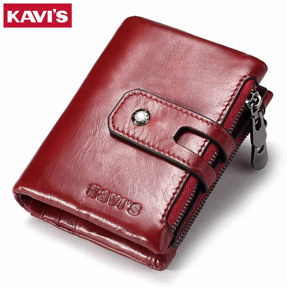 RFID Leather Bifold Wallet — Zip Coin Pocket for Men & Women