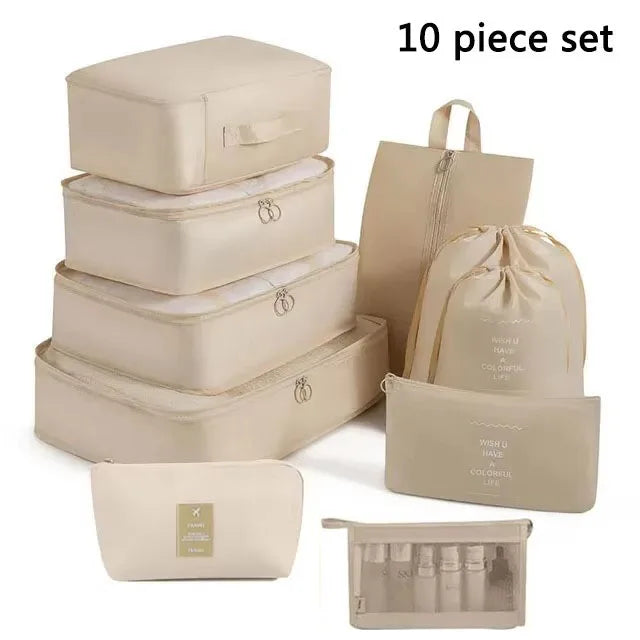 Travel Storage Bags Set – Clothes, Toiletries & Shoes Packing Organisers