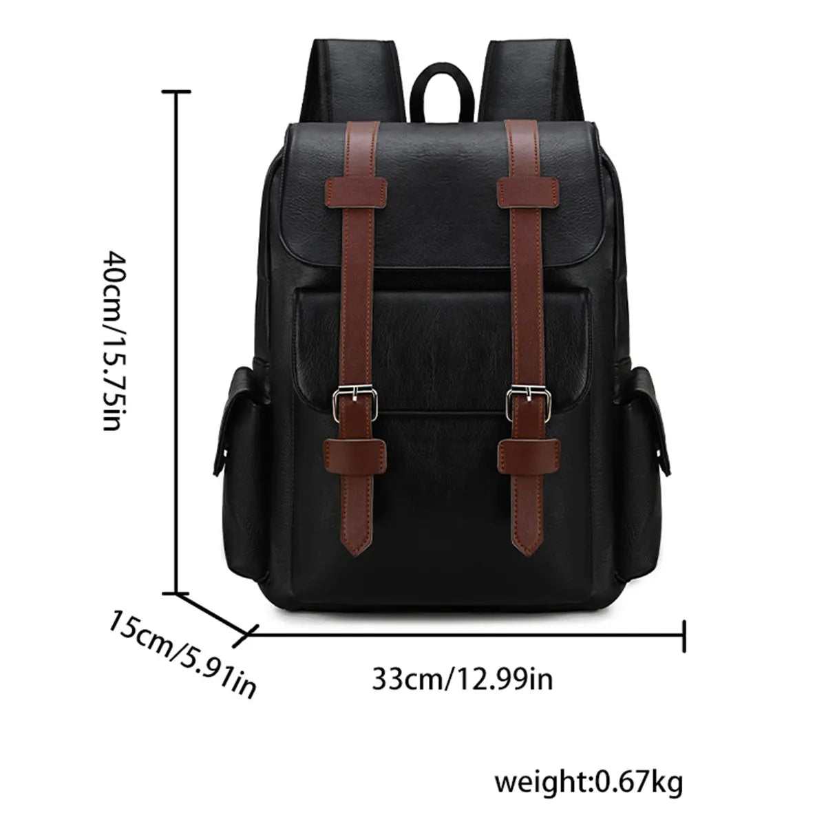 Retro PU Leather Laptop Backpack — Large Capacity Campus & Travel Rucksack