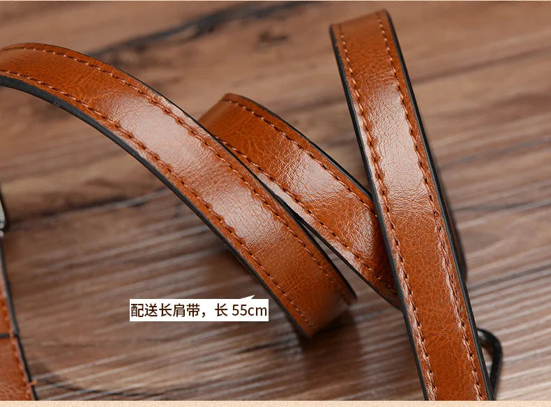 Women's Slouchy Waxed Leather Convertible Shoulder Bag